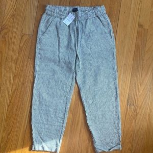 J Crew Cotton Linen Blend Cropped Pants